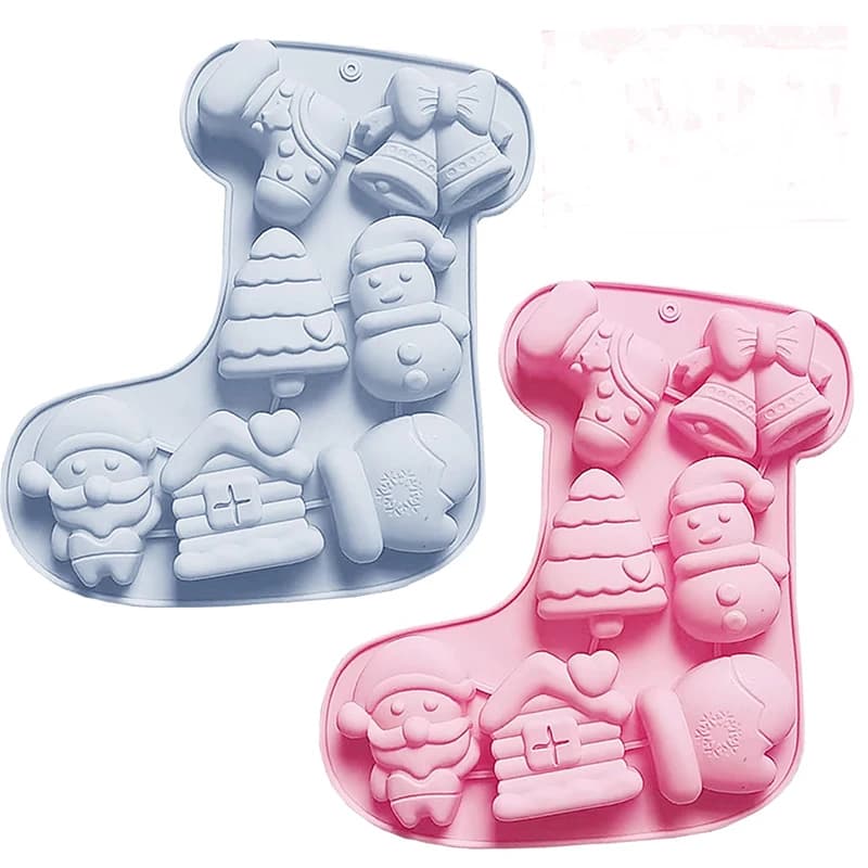 Stampi in Silicone di natale grandi, stampi per sapone di natale forme in Silicone per la cottura di resina sapone candela cera si scioglie gelatina di cubetti di ghiaccio