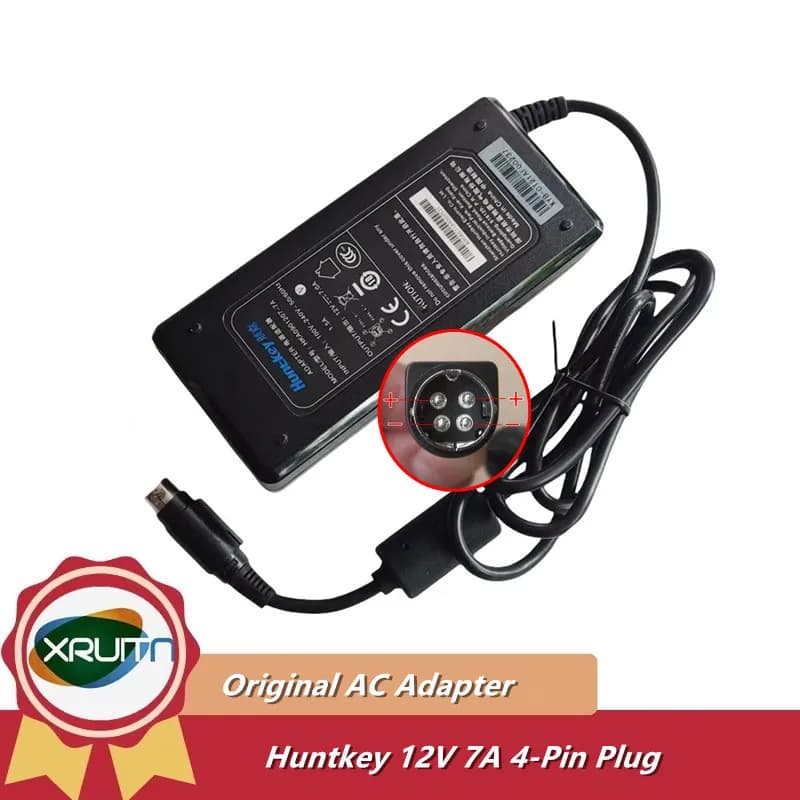 Caricatore adattatore CA originale Huntkey HKA0901207-7A 12V 7A Spina a 4 pin Alimentatore 84W