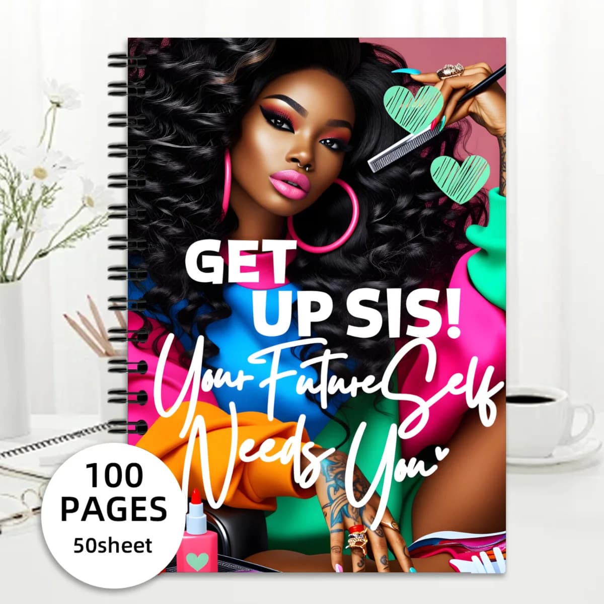 New Popular Cross-border A5 Sister Themed Spiral Notebook, Sketchbook & Coloring Drawing Book