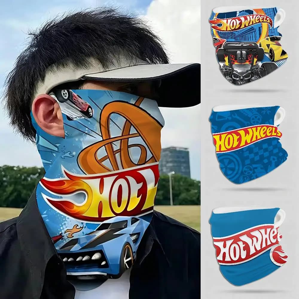 Hot W-Wheels Portable Multifunctional Neck Scarf Breathable Face Gaiter for Skiing Cycling Hiking Trips