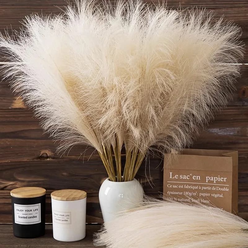 5PCS/set 53CM Artificial Flower Fluffy Pampas Grass Boho Decor Fake Plant Reed Simulated Party Wedding Home Decoration