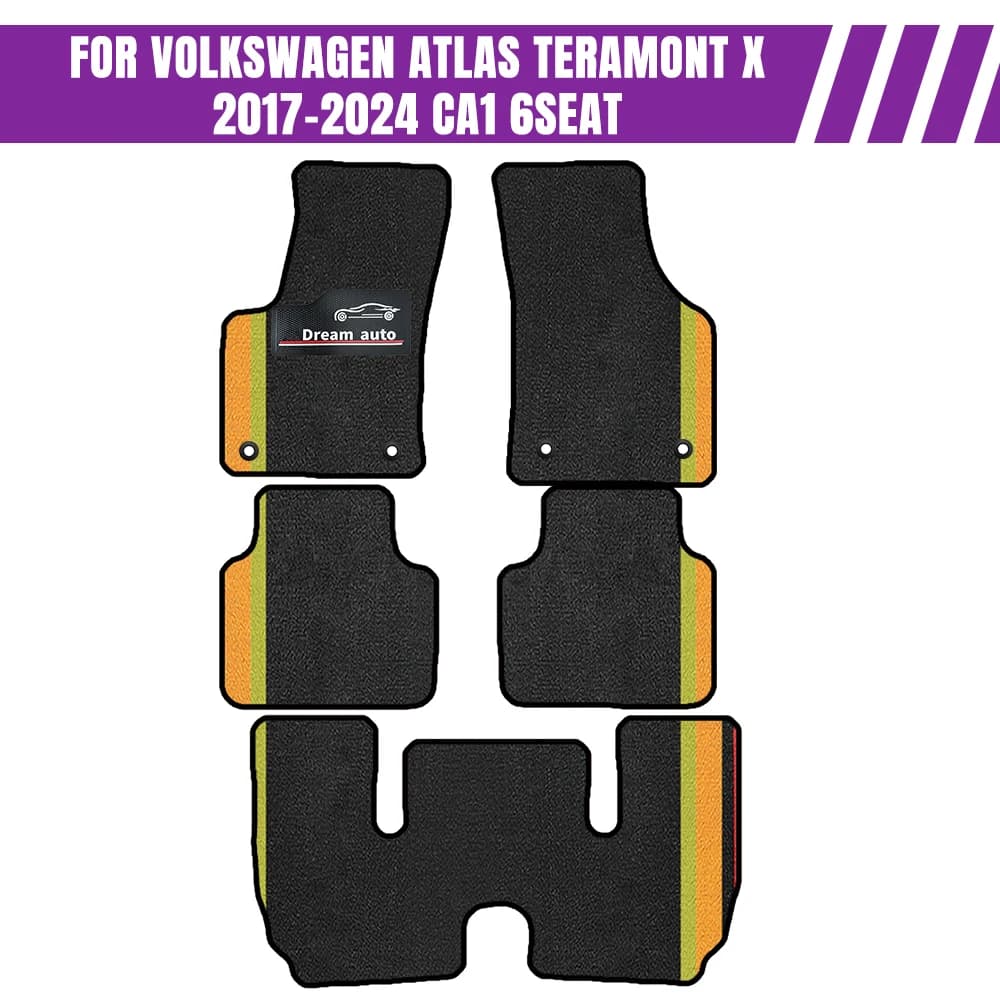 For Volkswagen Atlas Teramont X 2017-2024 CA1 6 places Car-specific mats Waterproof mats Complete set Car mats with buttons