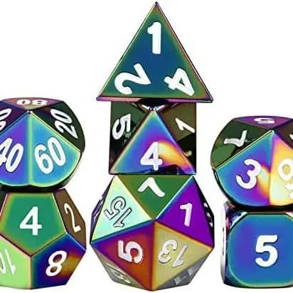 Set di dadi in metallo per D&D, TRPG, dadi poliedrici RPG di Cthulhu per Dungeons and Dragons, Call of Cthulhu, giochi di ruolo da tavolo