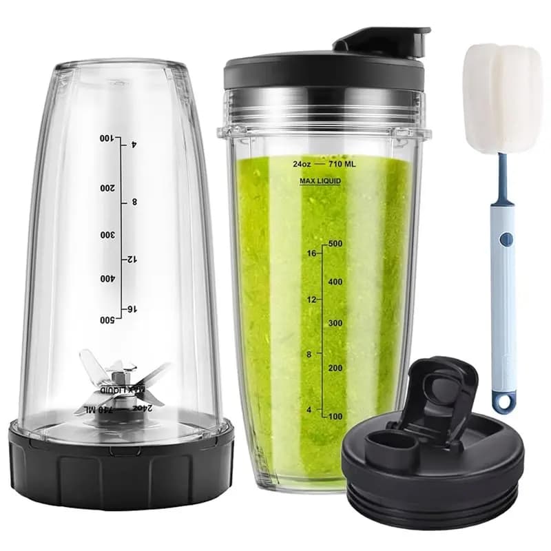 A66T-Replacement 24Oz Blender Cup With Sip& Seal Lid For Ninja Auto IQ Series-For Nutri Models BL450 BL456 BL480 BL642 BN801 SS3