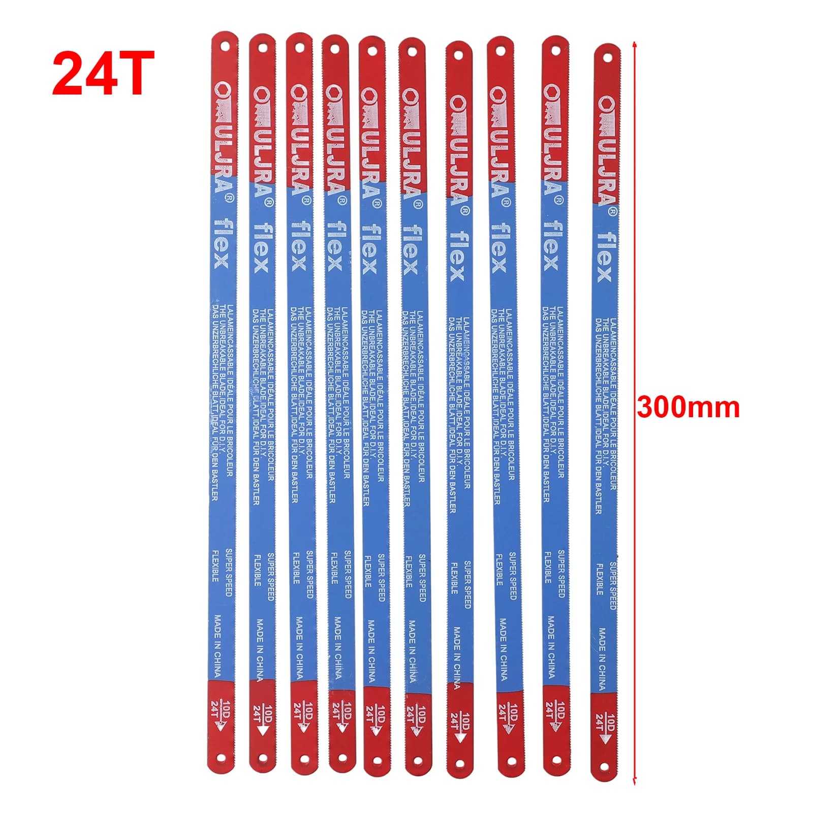 10 Pz/set 14T/18T/24T Lama per seghetto 300mm M35 Lame per seghetto a mano in acciaio Bi-Metal per utensile manuale per taglio legno di carne