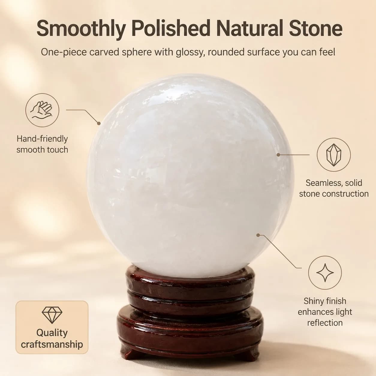 1 white quartz crystal ball, mineral specimen, random style, polished crystal ball, elegant decorative ornament, suitable for home office living room decoration, is the perfect birthday gift for family, friends, and crystal enthusiasts