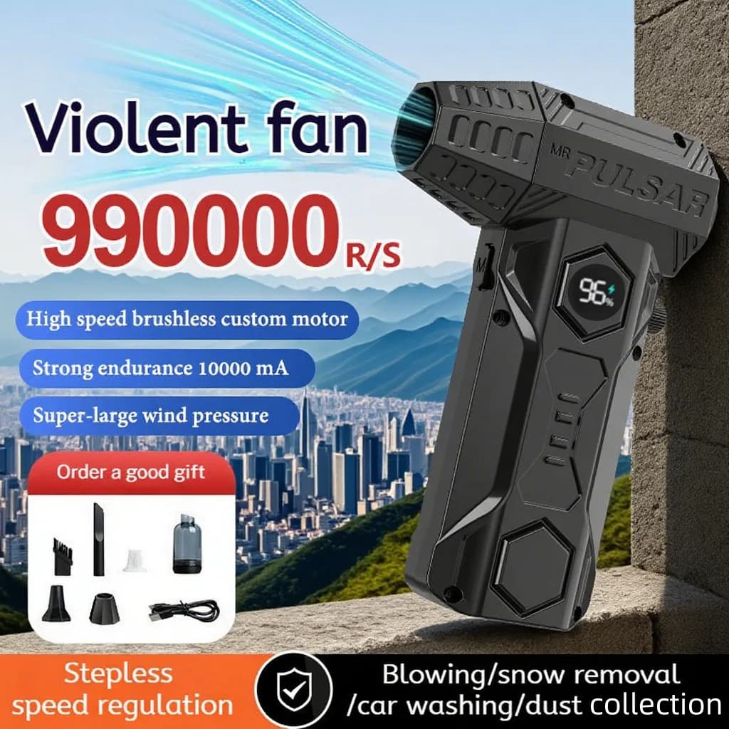 x11 Potente ventilatore a getto 990000 giri/min Motore brushless ad alta velocità Ventilatore per polvere 10000mAh Violento Turbo Ventilatore Aspirapolvere per auto portatile