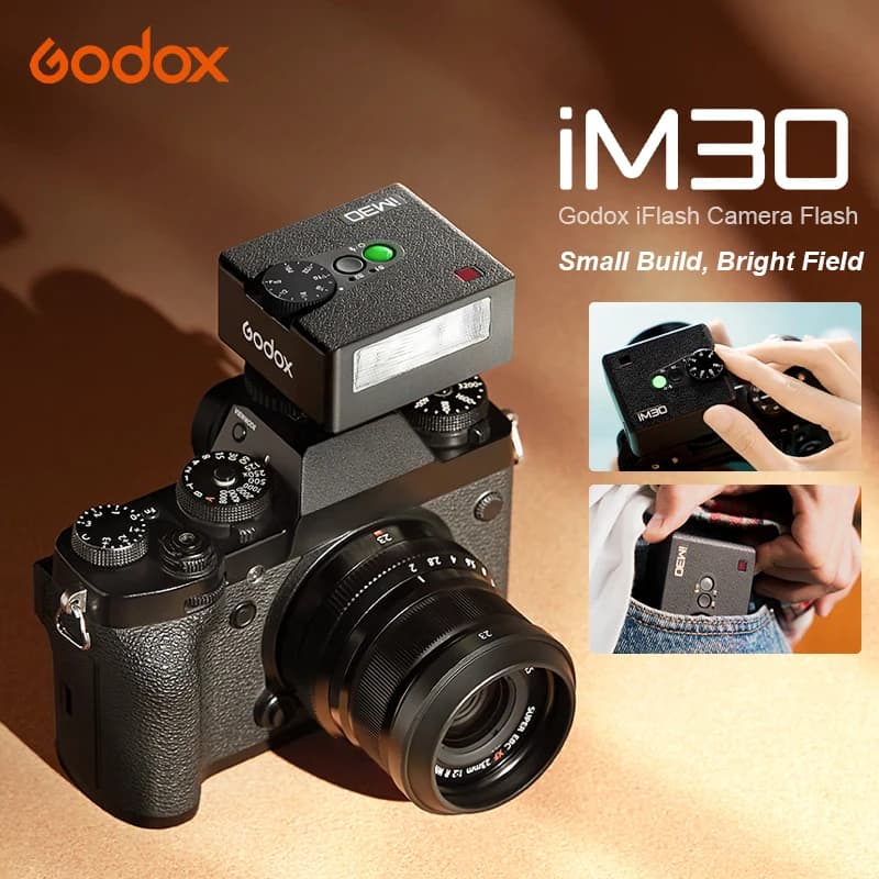 GODOX iM30 Mini flash esterno portatile per vari modelli di fotocamera Livelli di uscita da 1/64 a illuminazione naturale completa 7 livelli di potenza