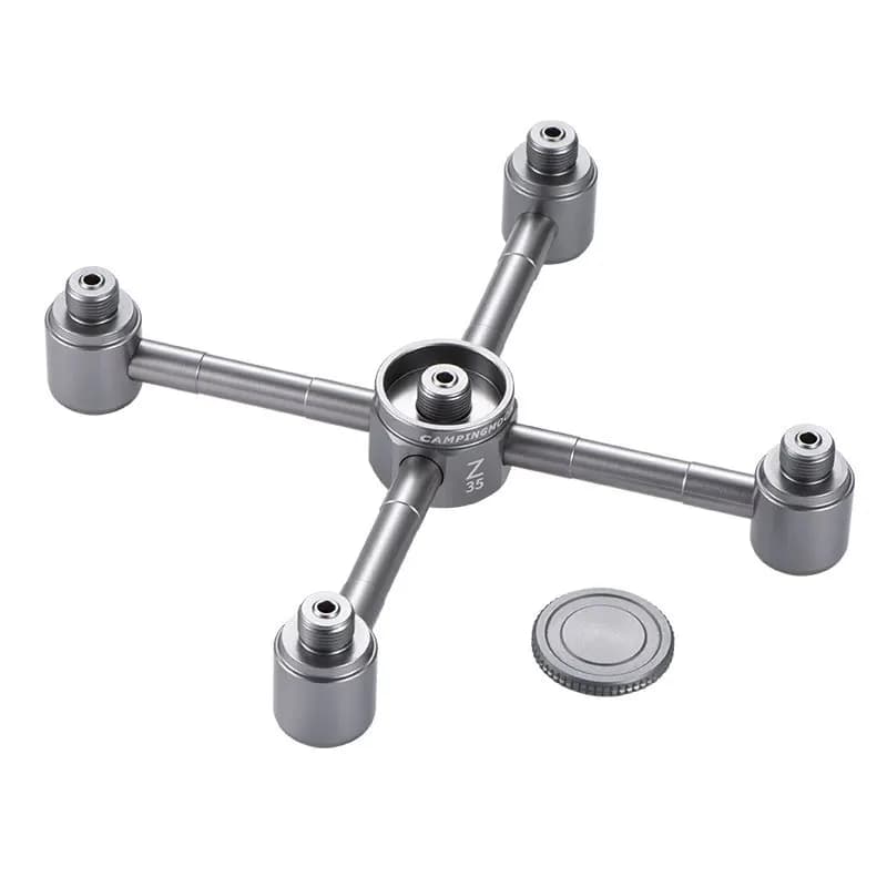 1-a-5 Multi-Tanica Adapter in Aluminium Alloy CAMPINGMOON Z35 for Outdoor Camping Stove, Gas Tank Kitchen Equipment High Mountain Plates