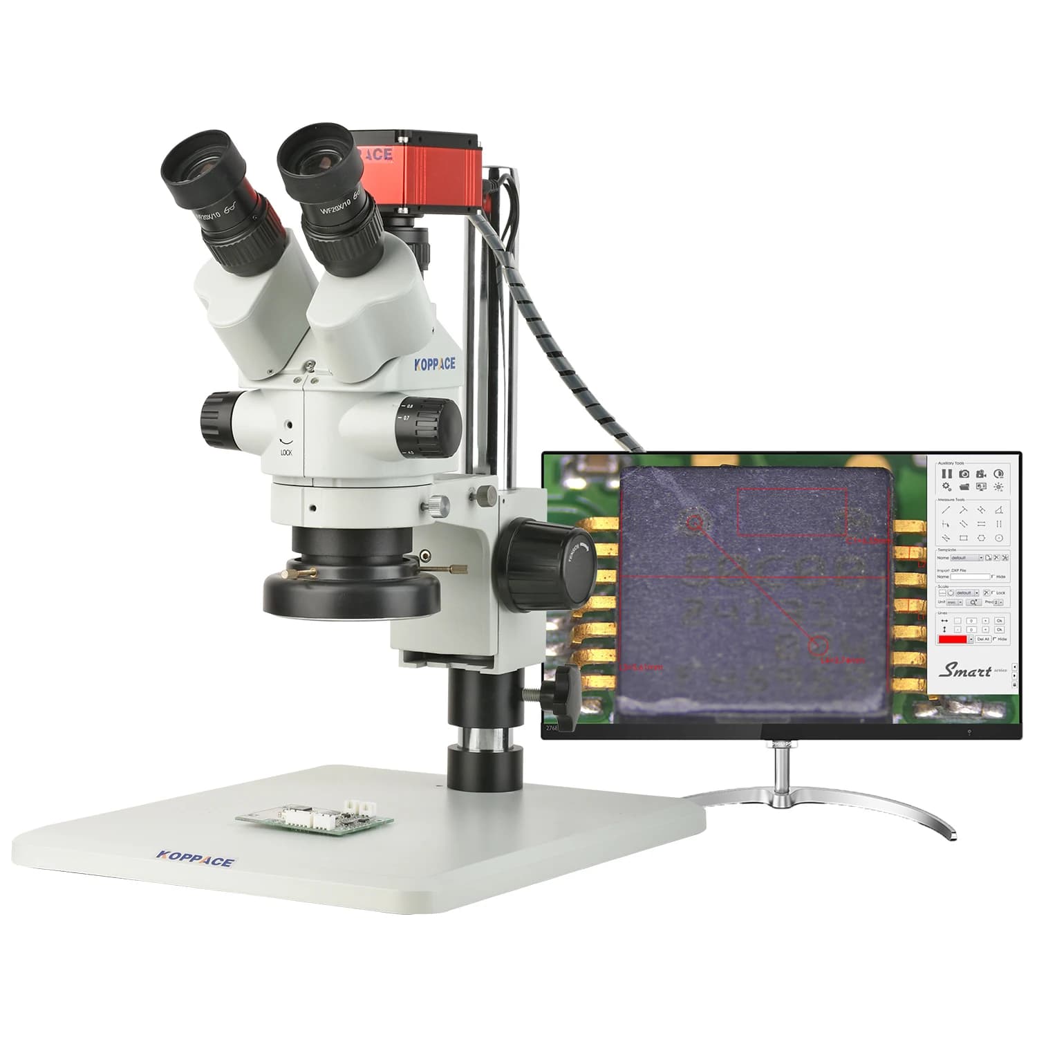 Microscopio di misurazione stereo trinoculare KOPPACE 3.5X-90X 4K 8,3 milioni di pixel