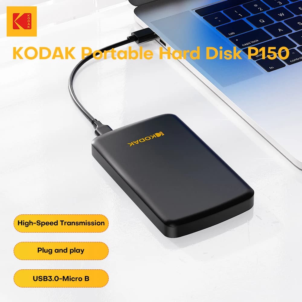 KODAK P150 512GB 2.5'' HDD esterno portatile USB 3.0 5Gbps Disco di archiviazione per giochi compatibile per laptop e desktop