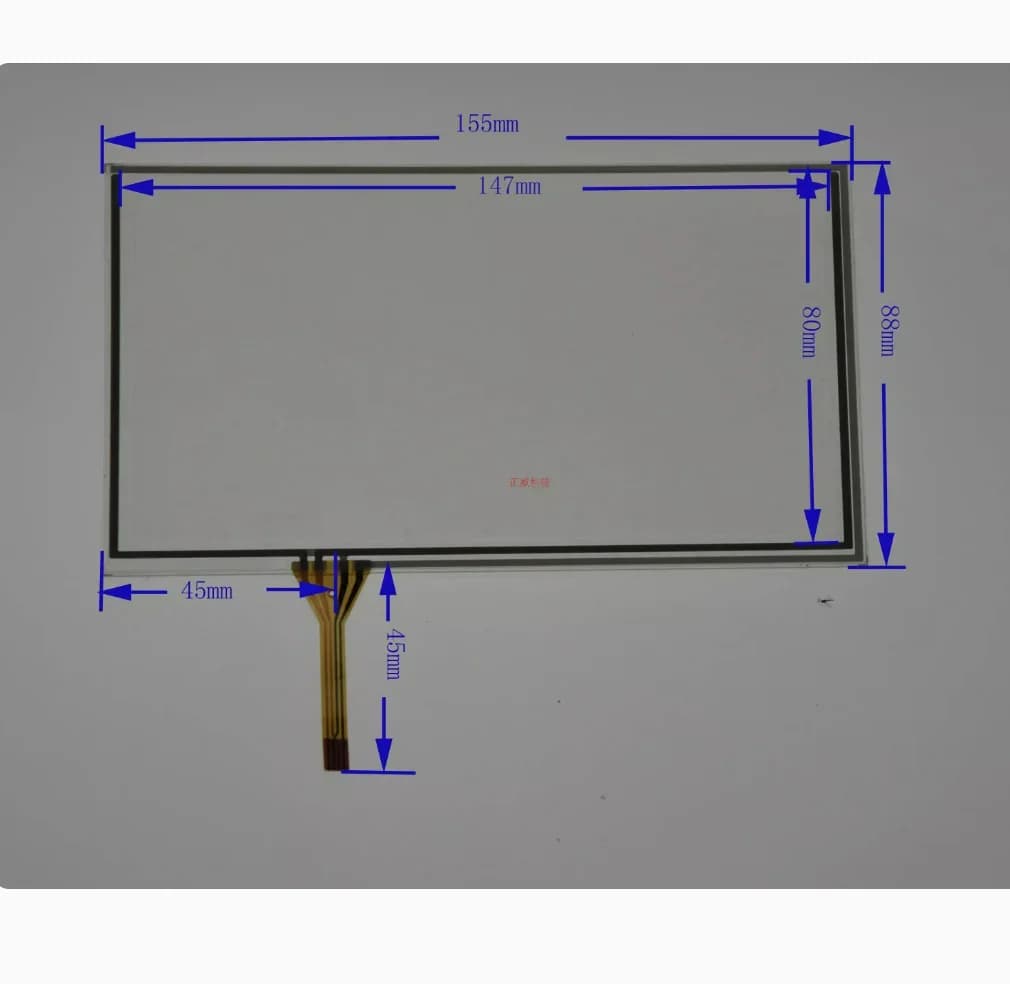 Sostituzione schermo digitalizzatore in vetro touch da 6,2 pollici generale a 4 fili resistivo 155 * 88 155 mm * 88 mm HSD062IDW1