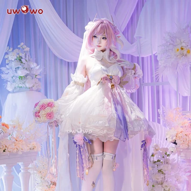 IN MAGAZZINO UWOWO Elysia Gioco Cosplay Honkai Impact 3: Elysia Fanart Blossom Bouquet Costume Cosplay Costume di Halloween