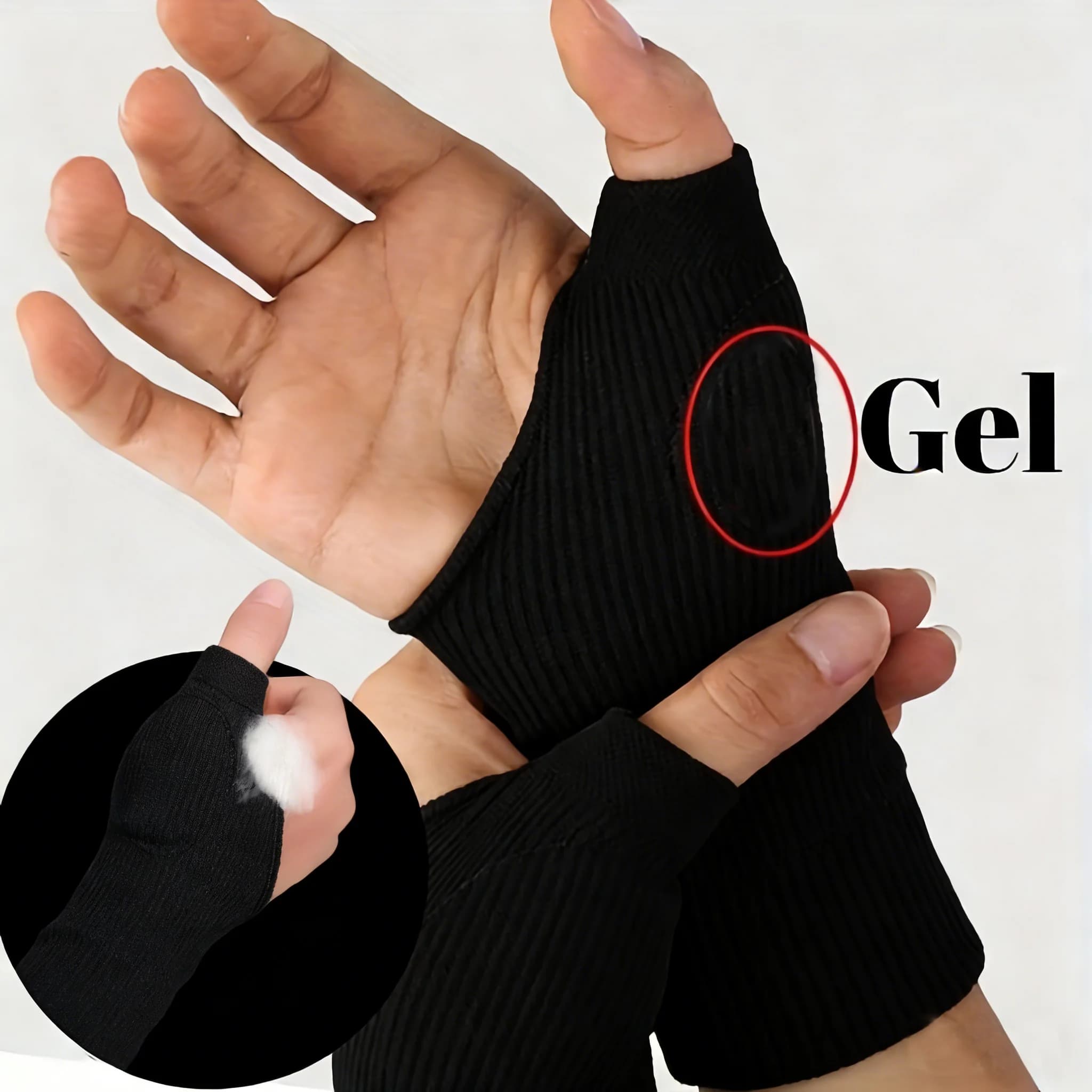 1 paio di guanti da artrite a compressione per pollice da polso, supporto per polso traspirante, tutore per polso, manica da polso, cuscinetti per infortuni per pollice e dito lavorato a maglia