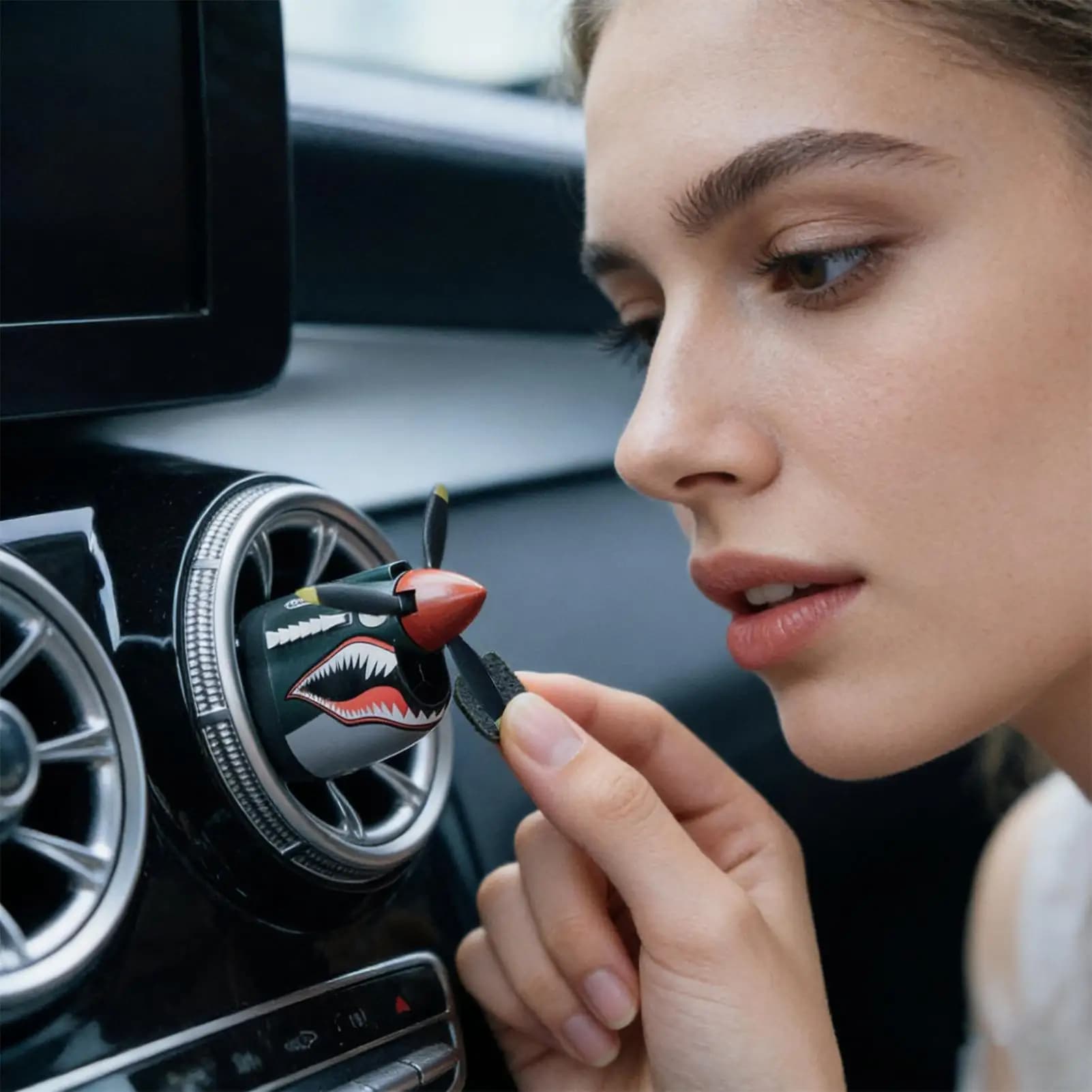 Deodorant for Auto in Shape of Shark Nase with Elica, Long-Term Auto Scenter, Aromi Diffuser for Auto in Shape of Fighting Air