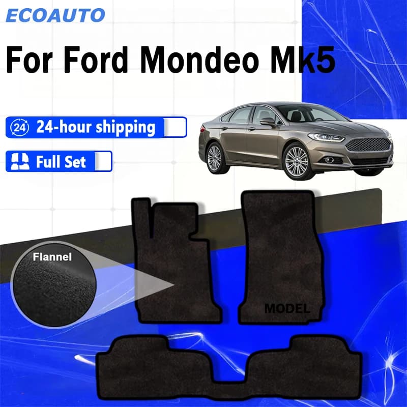 ECOAUTO Flannel For Ford Mondeo Mk5 V 2014~2022 Ford Fusion Car Floor Mats Rugs Panel Footpads Cover Cape Foot Pads Carpet