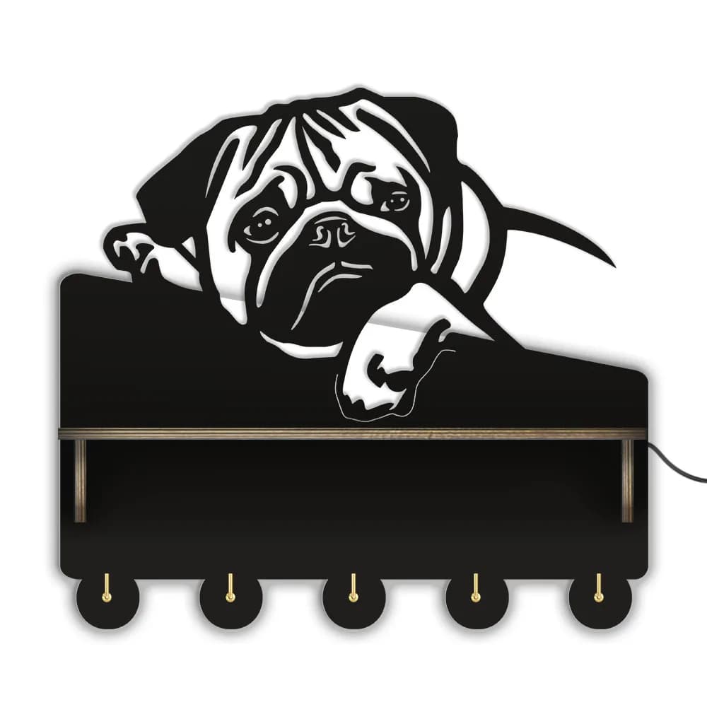 Bulldog English breed of dog wall hook with shelf modern furniture for home animal carbide hangers clothes hangers gift for pet lovers