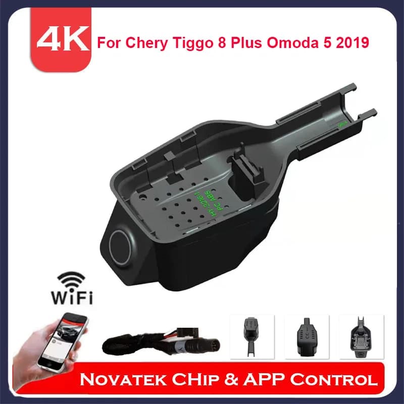 4K Front and rear Cam Wifi Dash Cam for Chery Tiggo 8 Plus, Omoda 5, Arrizo 5 2019 2020, Plug And Play Car DVR Control APP