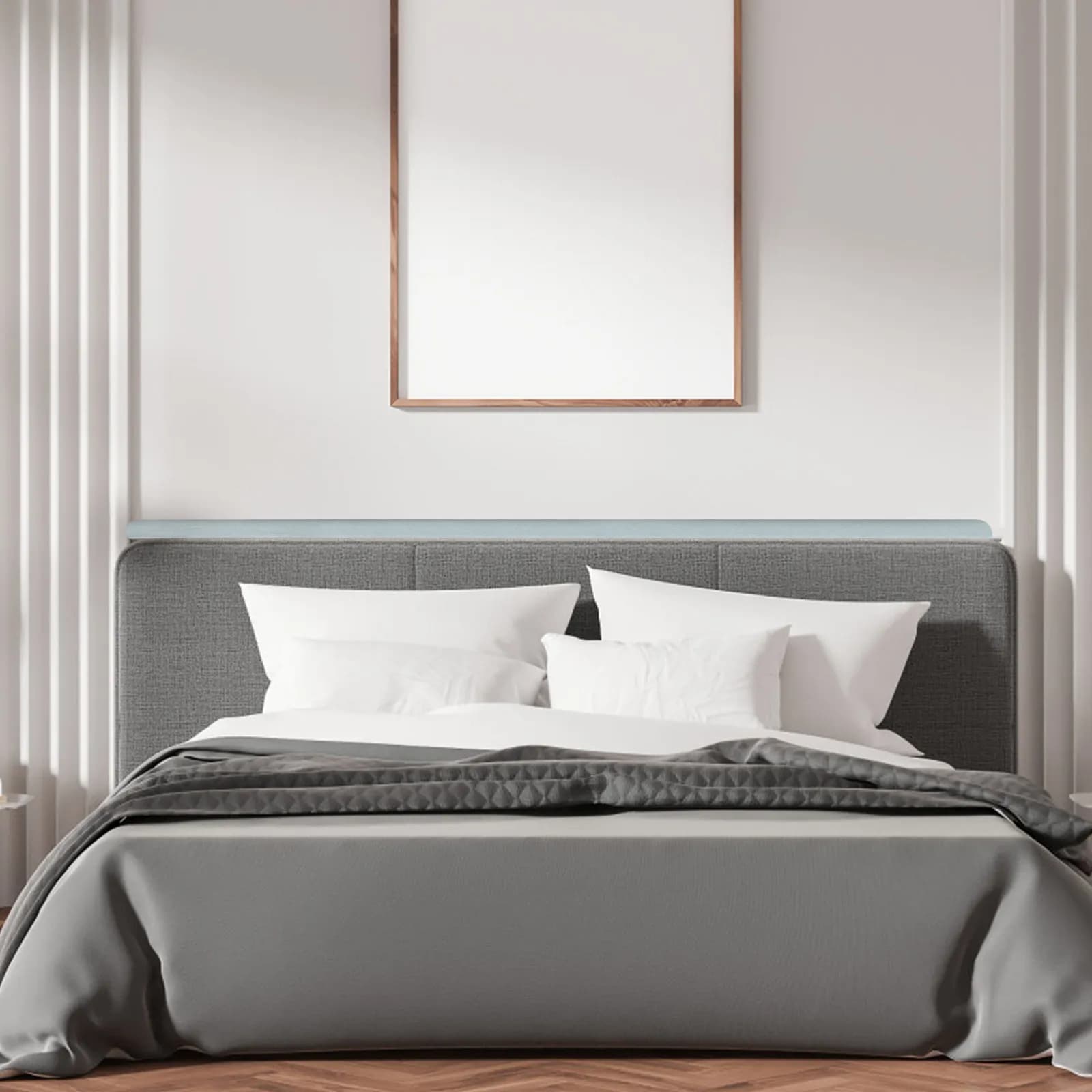 Wedge cushion for king size bed, filler for spaces between bed and wall, blocks spaces between headboard and mattress, easy to install, for a comfortable sleep, multifunctional