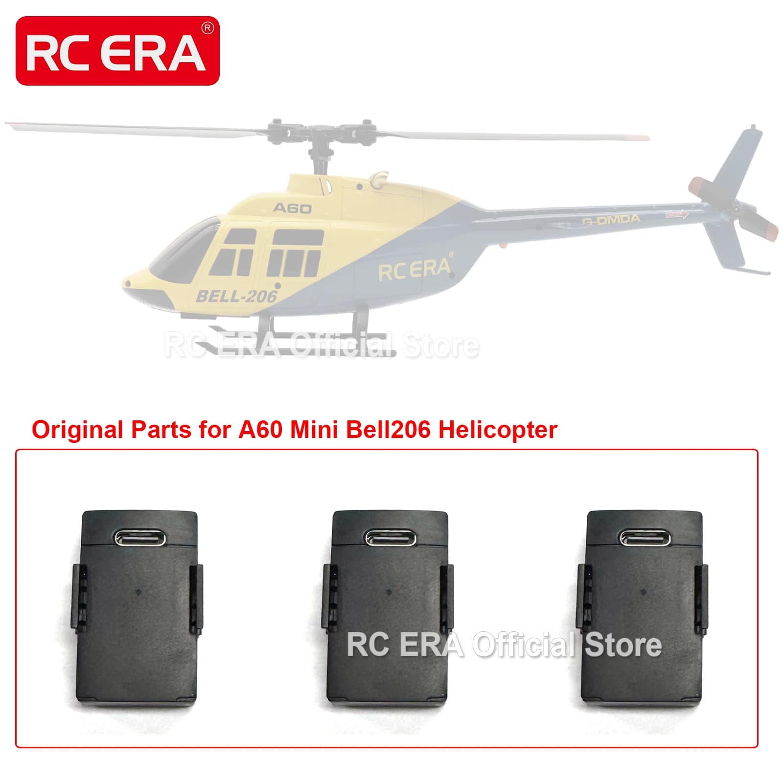 Batteria LiPo originale RC ERA da 3,7 V per elicottero RC Mini BELL206 A60