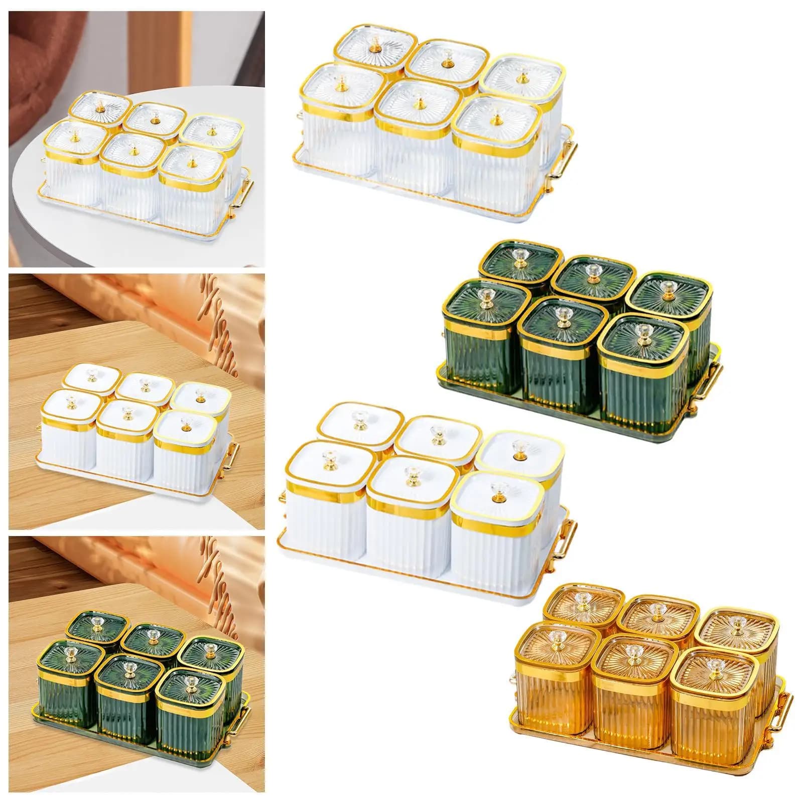 Divided Serving Container Candy Dish Platter Dustproof Lid Multifunction Kitchen Utensil for Home Organization