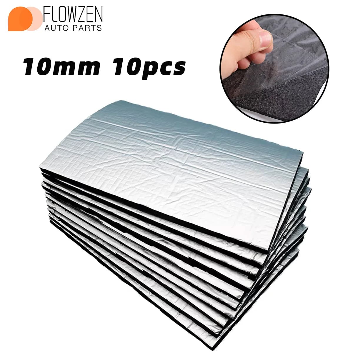 10pcs 10mm New Sound Deadener Heat Insulation Mat for Car Van Sound Proofing Deadening Auto Hood Engine Noise Insulation Mat