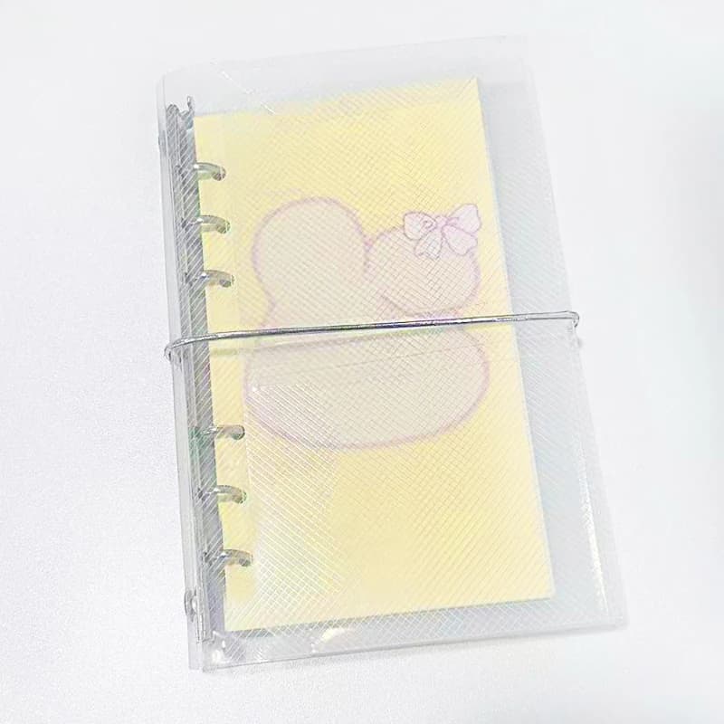 Quaderno A6 Trasparente a Tre Pieghe in PVC, 60 Fogli Ricaricabili, Blocco Note Portatile, Agenda, Forniture per Ufficio