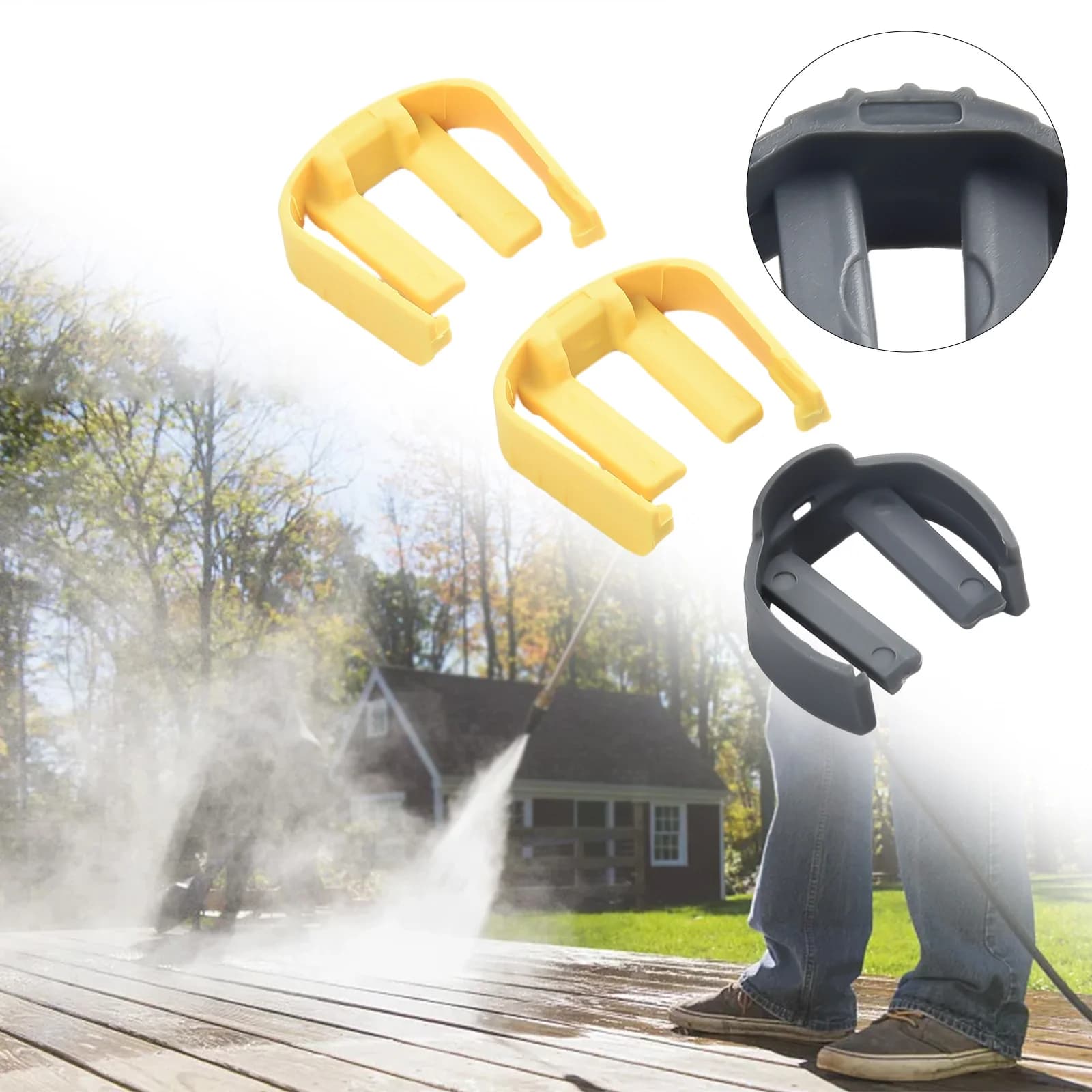 3 pcs C-Clip Grid Pipe Clamp for Karcher K2 Yellow K Series K2 /K3 /K7 Trigger Spare Accessories for Garden Electro-Tool