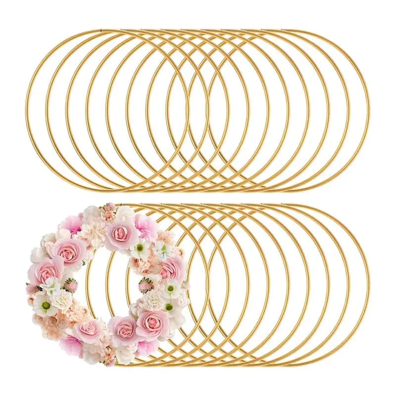 20 Pcs Floral Macrame Hoops For Crafts 3 Inch Metal Rings DIY Supplies Dream Catcher-AT30