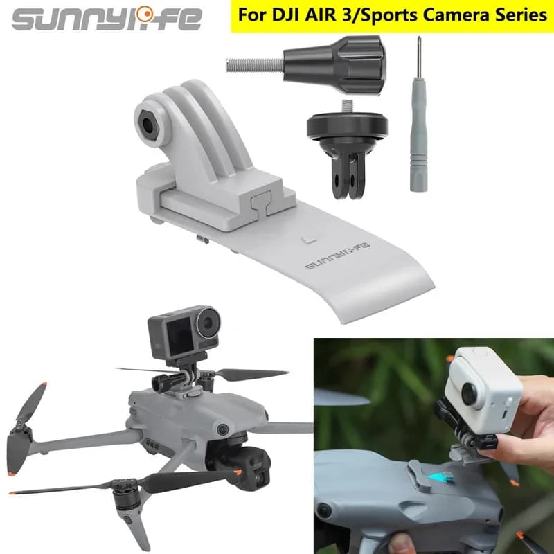Sunnylife Top Extension Bracket for DJI Air 3 Drone Adapter Holder for Insta360 X5 X4 X3/ Action 4 3 Camera Mount Accessories