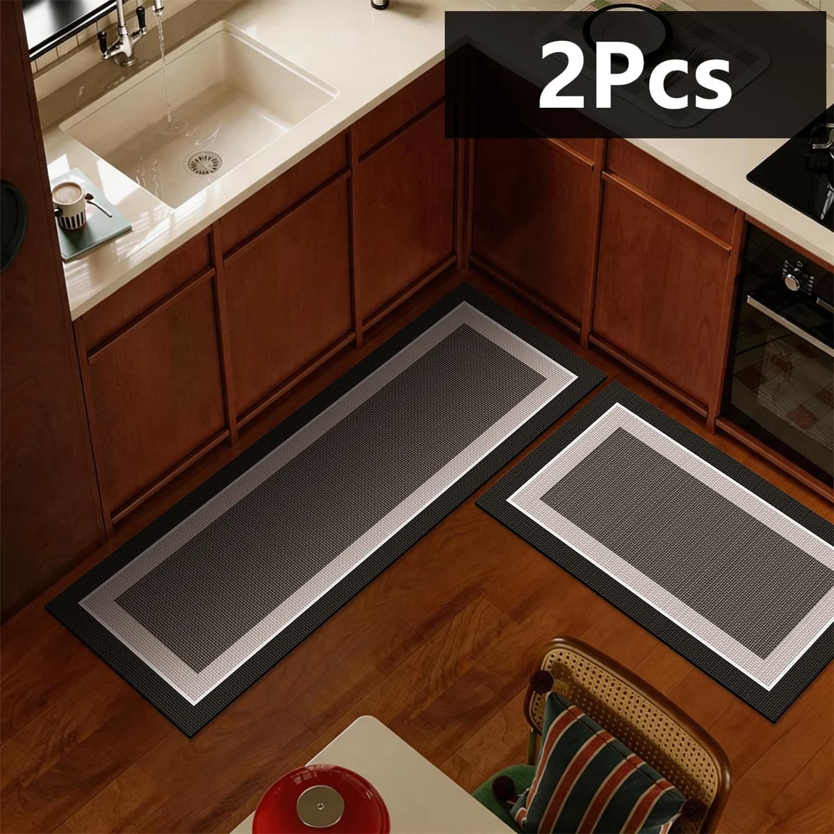 Long Rectangular Diatomaceous Earth Kitchen Mat Simple Printed, Absorbent Bathroom Non-slip Toilet and Door Mat