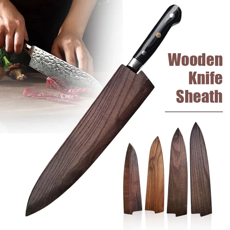 Fodero per coltello in legno da chef Fodero multifunzione Custodia per coltello tascabile Custodia protettiva per lama in legno in stile giapponese Portautensili