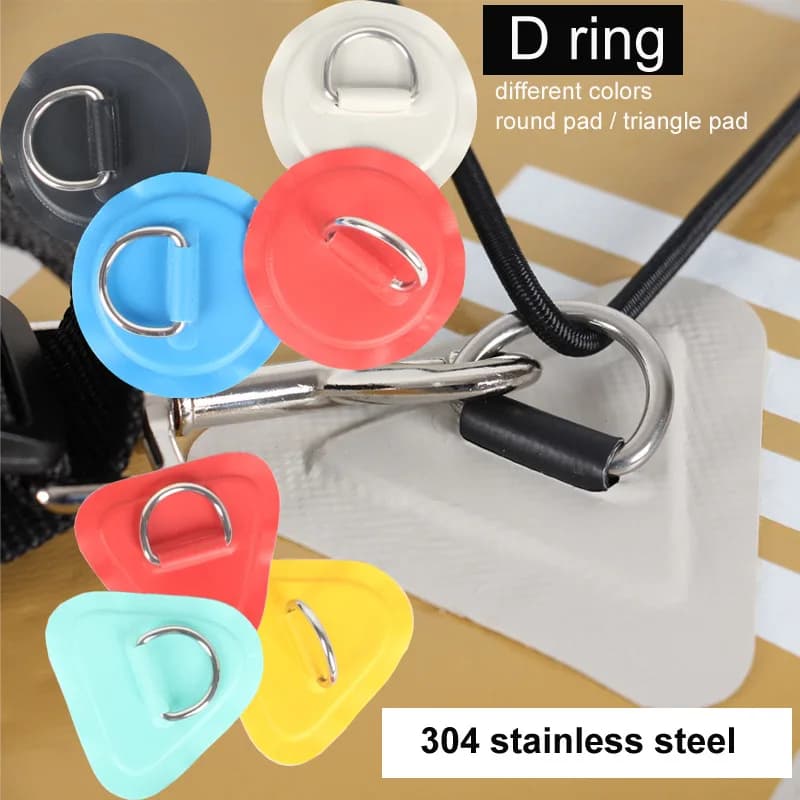 Toppa con anello a D con base a 3 strati da bloccare sul bordo sup kayak gonfiabile in acciaio inossidabile per collegare la corda del sedile accessorio