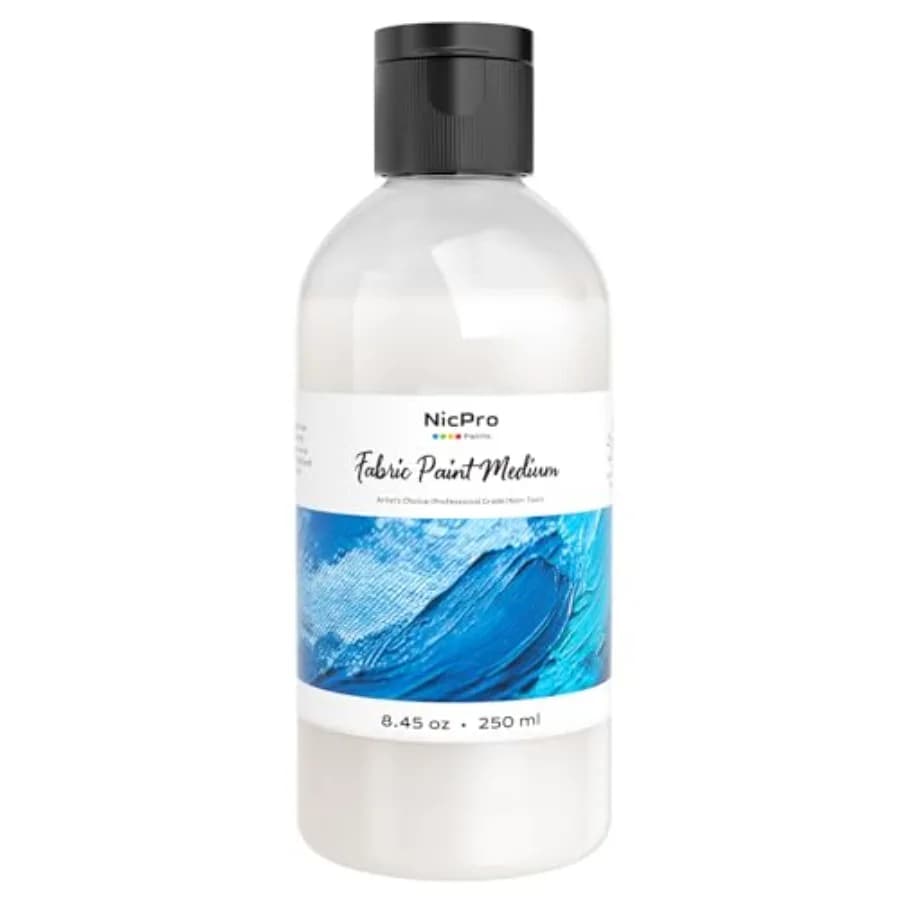 Professional Effects Fabric Medium, 8.45oz Bottle Fabric Painting Acrylic Fluid Medium, Improves Acrylic Paint Adhesion to Fabr