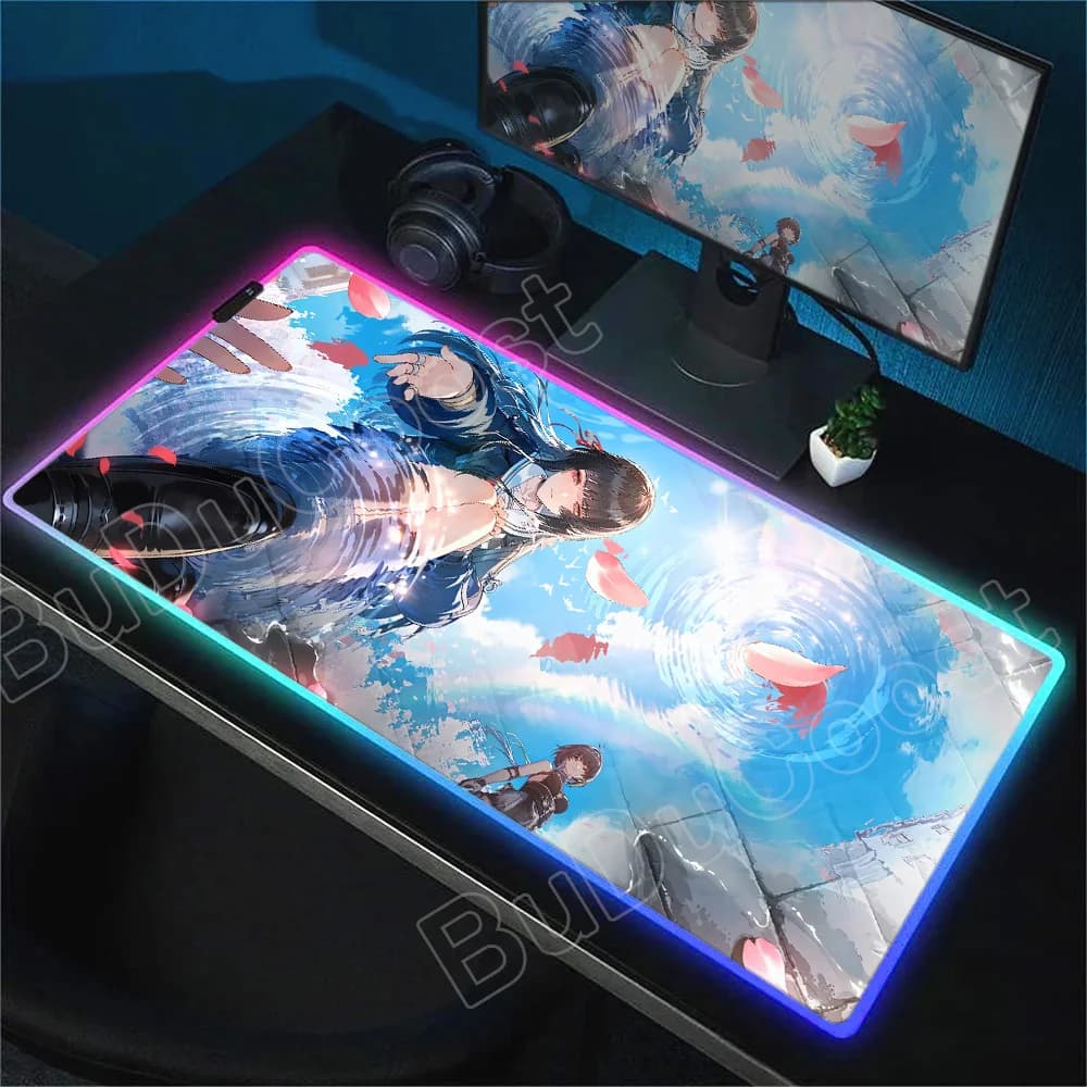 Nuovo RGB JK Girl Chisa Mouse Pad XXL Gaming Wuthering Waves Gioco PC Tastiera Tappetino da scrivania Antiscivolo Laptop Gomma Kawaii Girl Mousepad