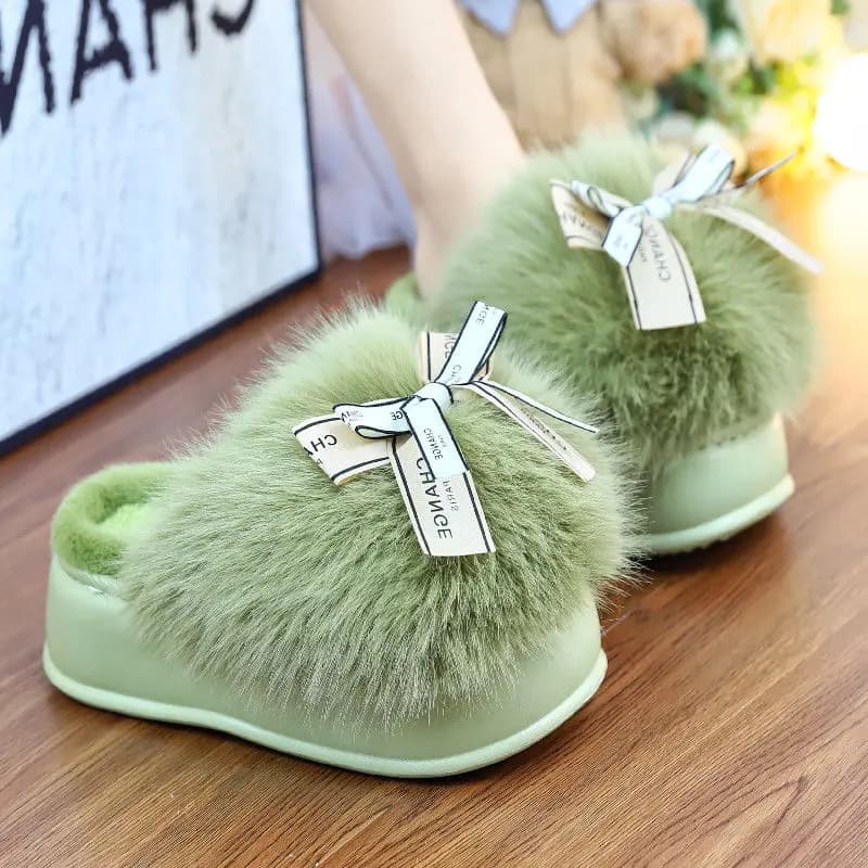 Ins nuove eleganti pantofole con plateau invernali scarpe da interno super soffici da donna diapositive in pelliccia tendenze donna chic scarpe da esterno fuzzy