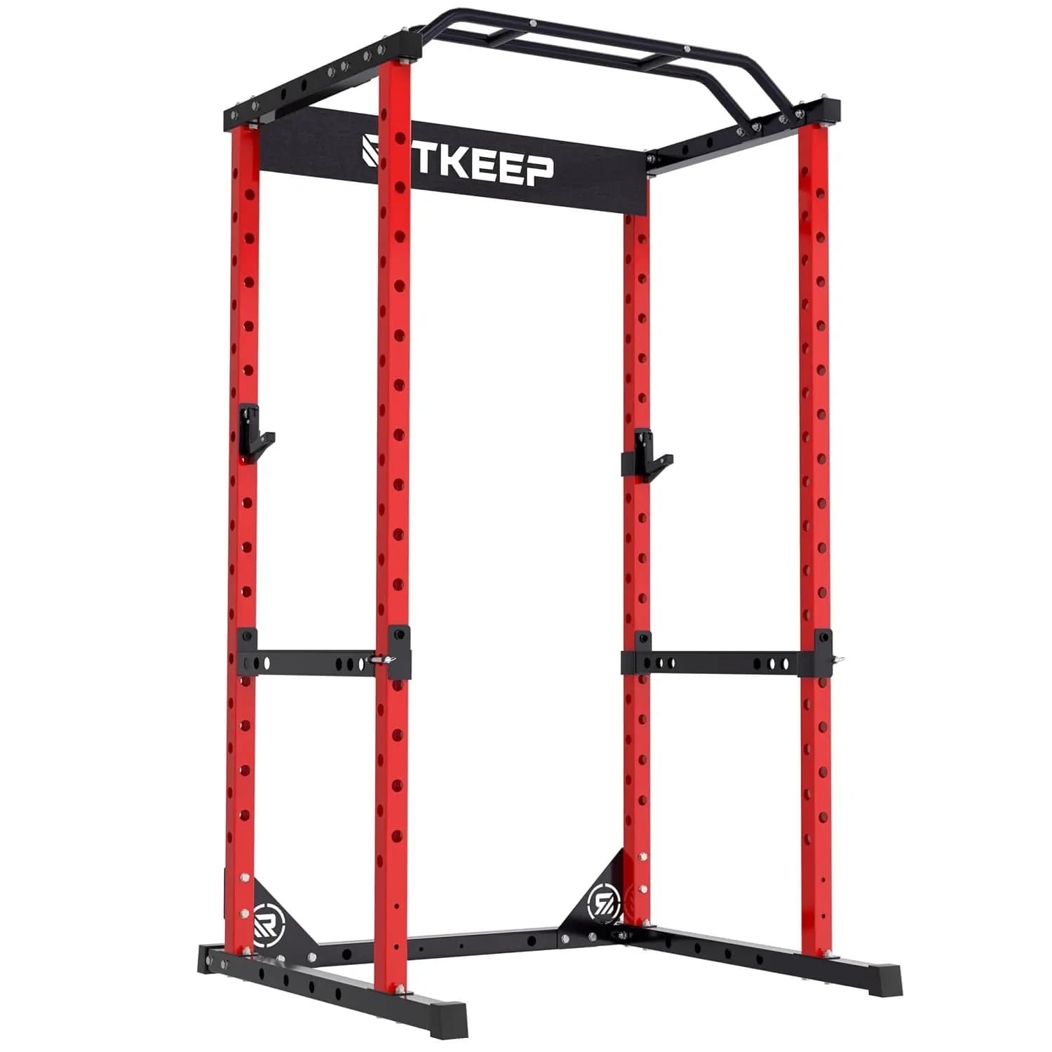 Adjustable Power Rack for Home Gym, 3-in-1 Squat Cage with 1200LB Capacity, J-Hooks, Safety Bars & Pull-Up Bar, Customized