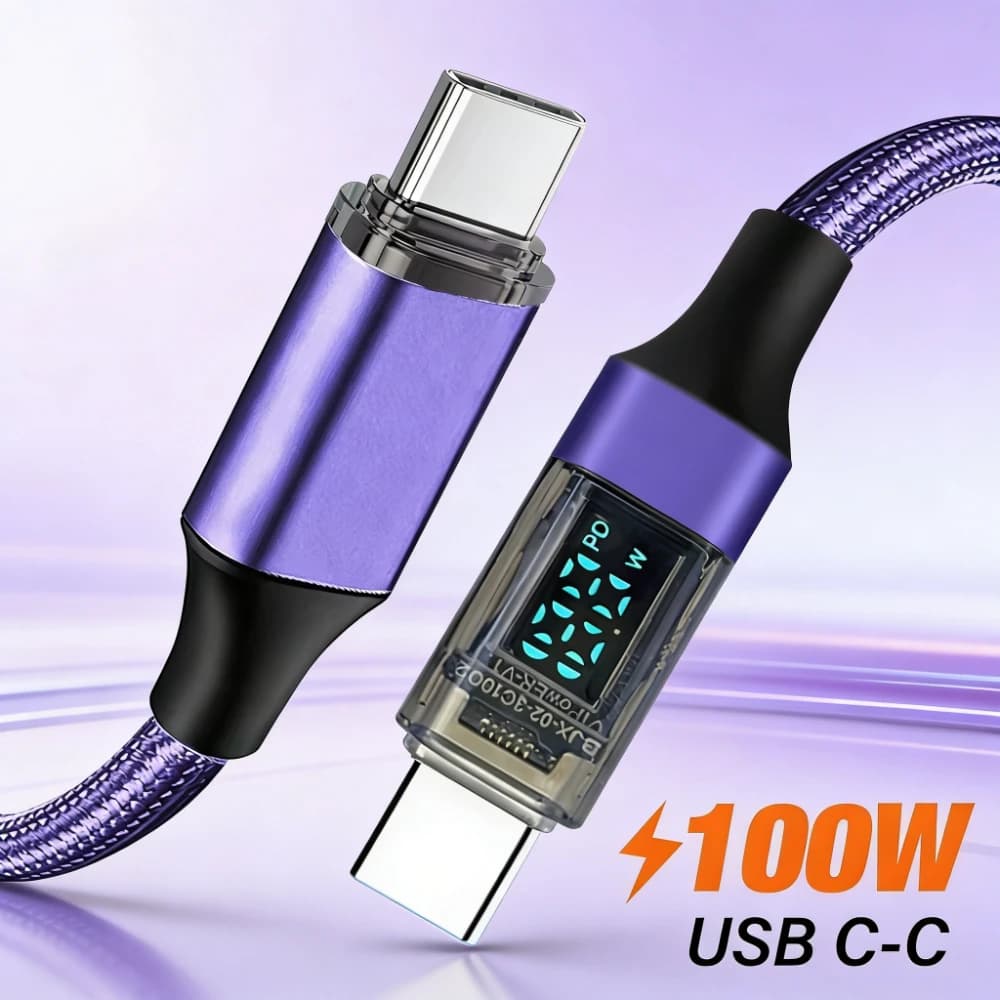 Cavo USB C da 100W con ricarica rapida PD, cavo dati per iPhone, Samsung, Xiaomi, Huawei, da Tipo C a Tipo C, cavo per ricarica rapida.