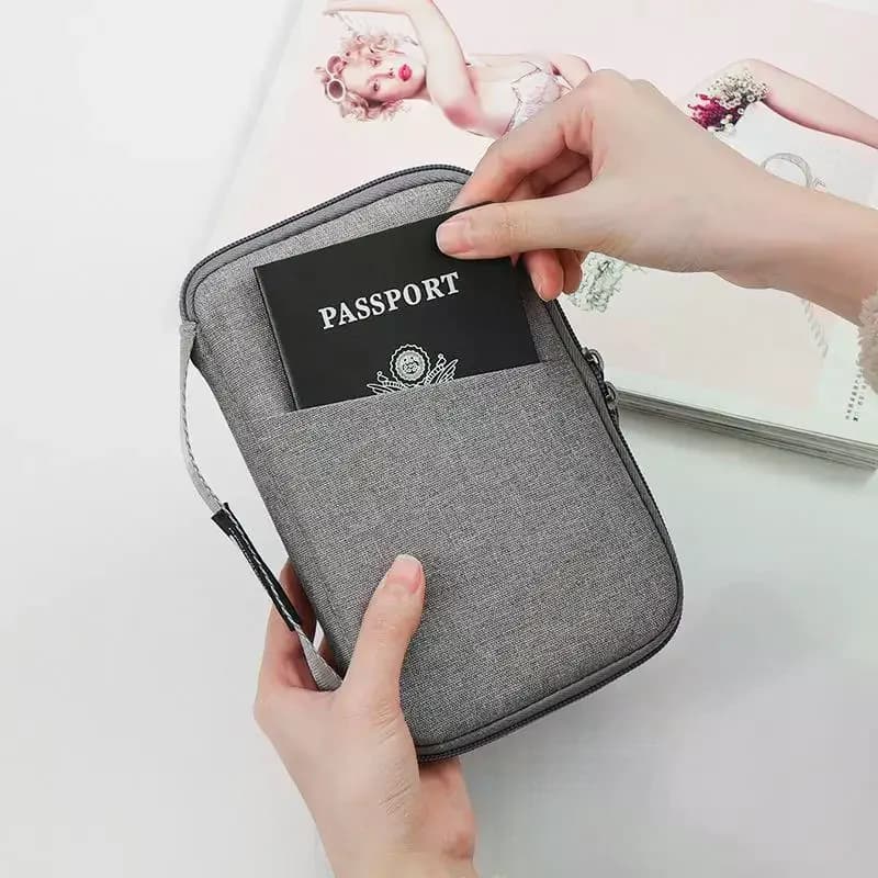 Portafoglio per Passaporto Impermeabile, Organizzatore Multifunzione per Viaggiatori Frequenti