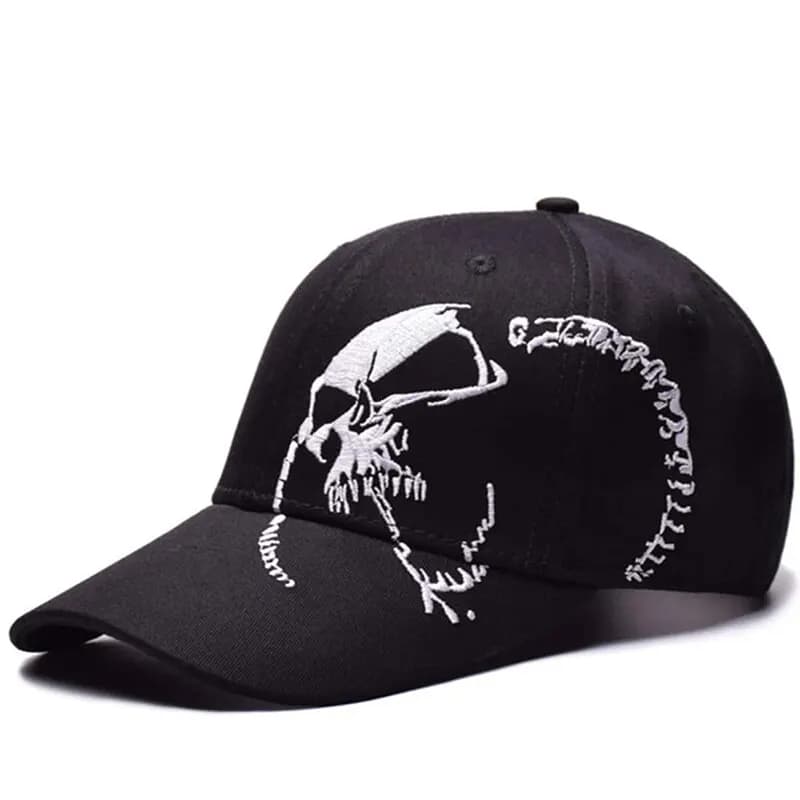 Baseball caps with embroidery pattern side skull Adjustable casual hats for spring and autumn outdoors Sun protection hat