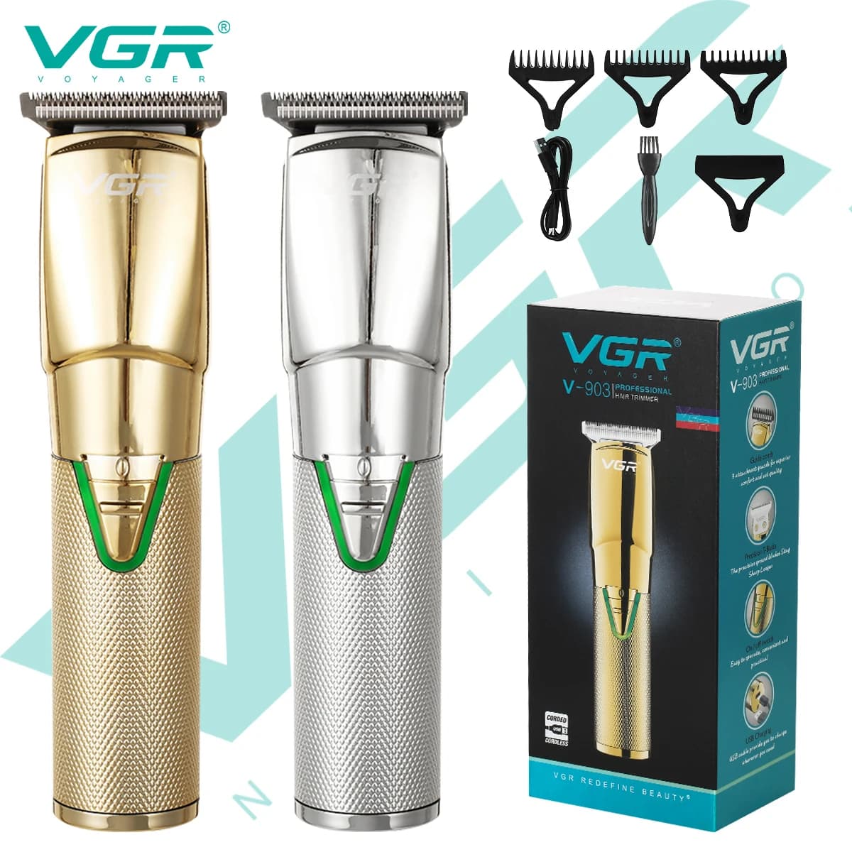 Professional USB Rechargeable Barber Electric Haircut VGR 903 Wireless For Men