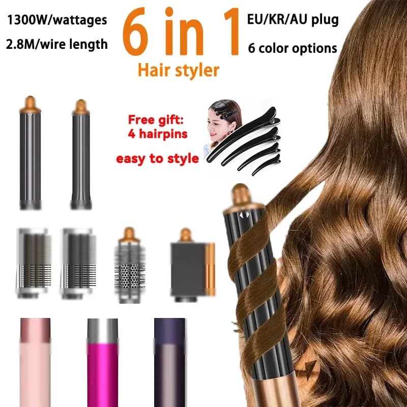 SenCiciMen 6-in-1 Multi Hair Styler Iron Hair Dryer Hot Air Brush Curling Barile Hairstyler Professional Styler