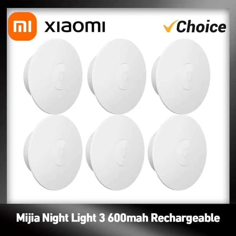 Luce Notturna Xiaomi Mi 3 Versione 600mAh Ricaricabile con Sensore di Movimento e Luminosità Regolabile