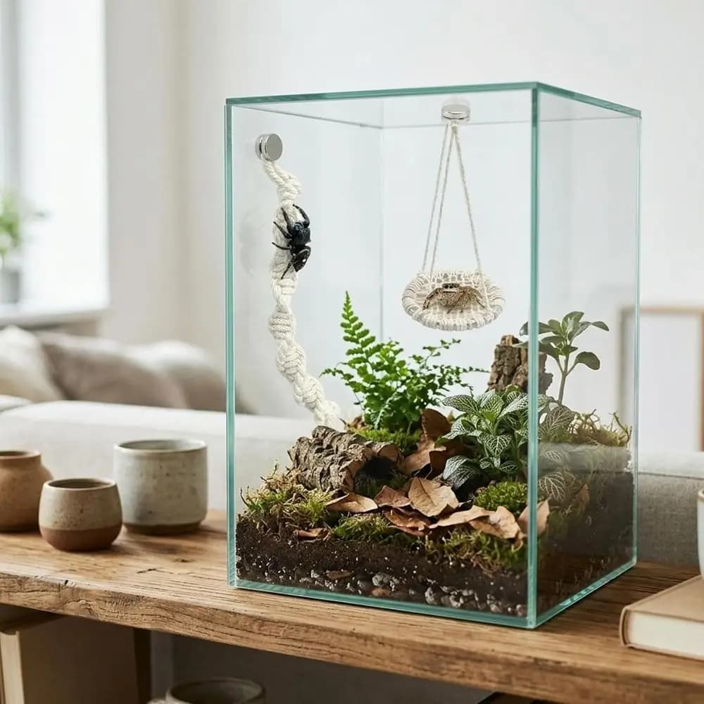 Hangable Jumping Spider Ropes Multi-Function Non-toxic Jumping Spider Enclosure Handmade Hermit Crab Climbing Enclosure