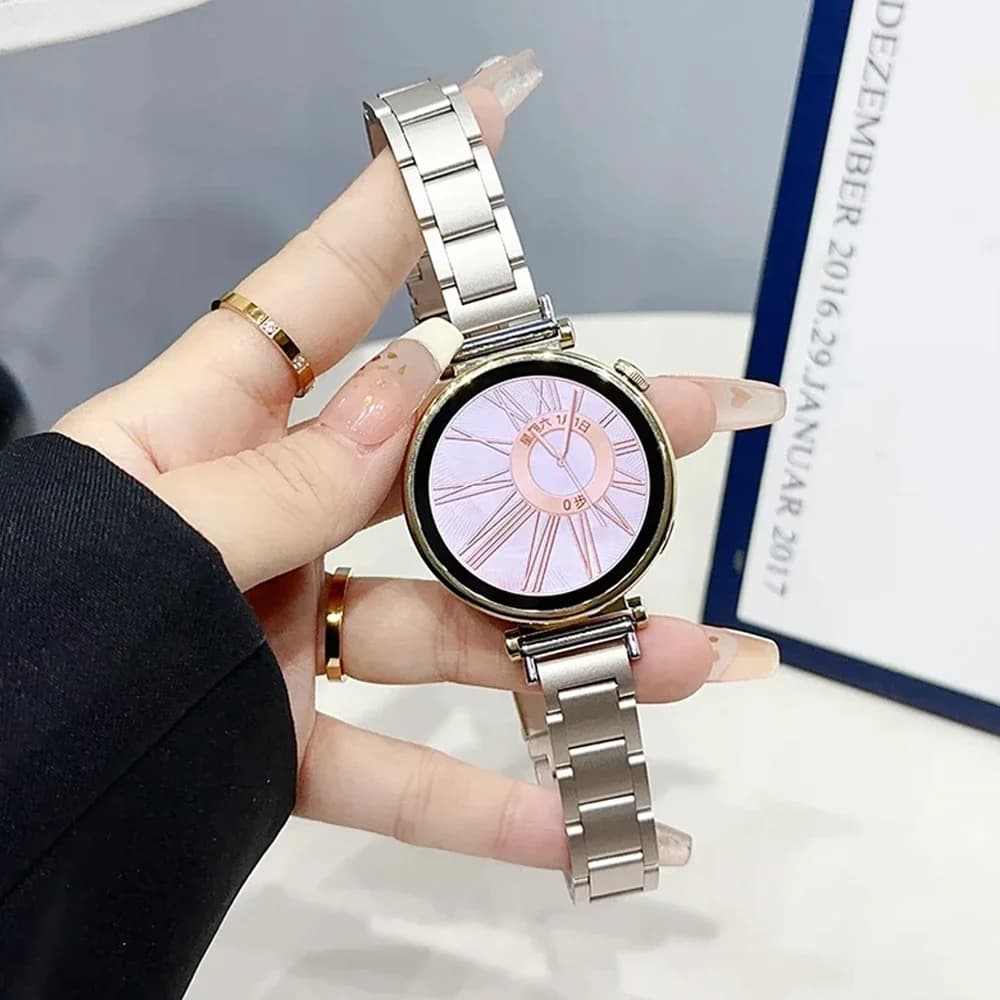 18mm 20 22mm bracciale sottile per Huawei Watch GT4 41mm cinturino da donna cinturino in acciaio inossidabile per Samsung Galaxy 4 6 5pro 40 44mm Correa
