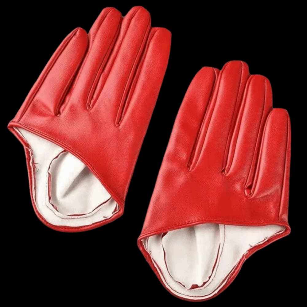 Personality Fingerless Half-palm Gloves PU Leather Solid Color Five Finger Mittens Punk Y2K Patent Leather Gloves Disco Dancing