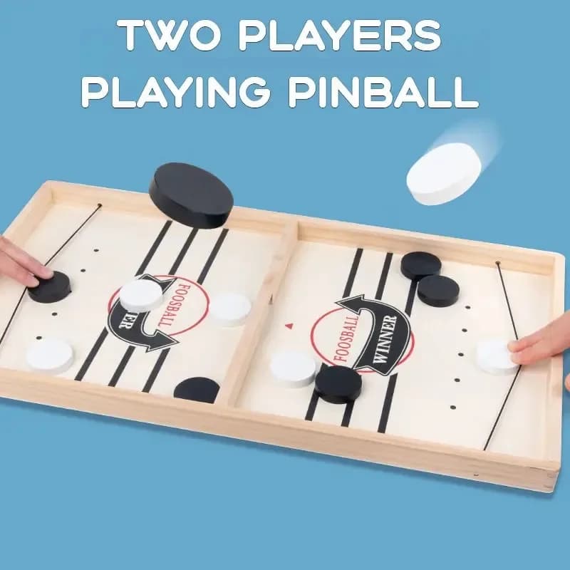 Gioco da tavolo da biliardo in legno - Set da hockey da tavolo per biliardino, divertente e interattivo, giocattolo competitivo genitore-figlio