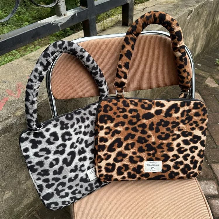 Borsa per laptop con stampa leopardata per MacBook Pro16 Air15 Dell Lenovo Samsung 15.6 Ipad Air6 11 13 Custodia per laptop per tablet da 15 pollici