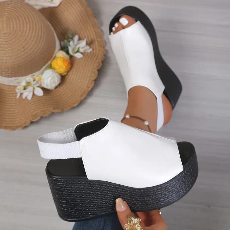 Women's Fish Mouth Open Toe Comfortable Vintage Casual Sandals 2026 New Summer Women Beach Fashionable Wedge High Heel Sandals