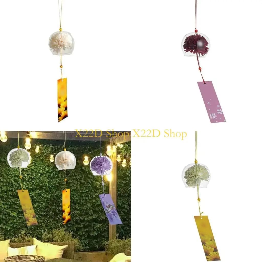 X22D Beautiful Pink Flower Wind Chimes With Clear Melodics Tone for Birthday Gift,